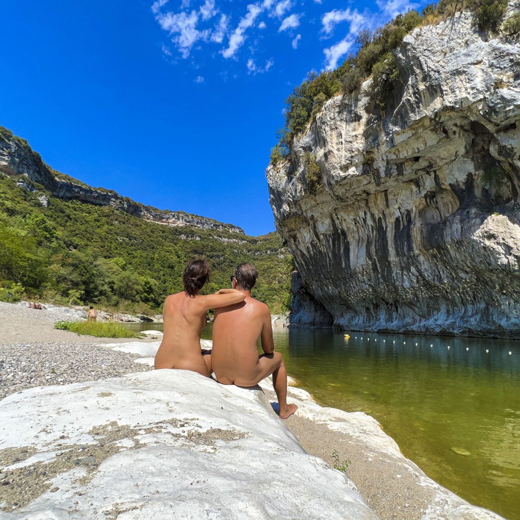 La Plage de Templiers naturist campground in France Ardèche